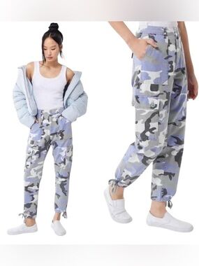 Urban Outfitters Lavender Gray Camo Cargo Joggers
